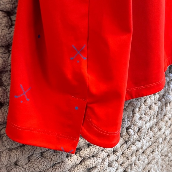 Nike Vibrant Red Polo Golf Shirt with Geometric Pattern Size Large - Picture 6 of 11